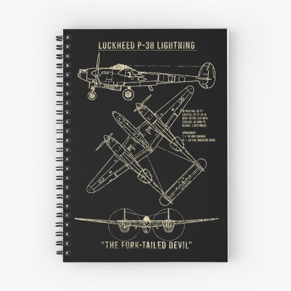 Item preview, Lockheed P-38 Lightning – The Fork-Tailed Devil WWII Fighter Blueprint designed and sold by zarshirts.