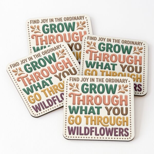 Item preview, Find Joy in the Ordinary – Grow Through What You Go Through Wildflowers Inspirational Quote designed and sold by JIKUMI STUDIO.