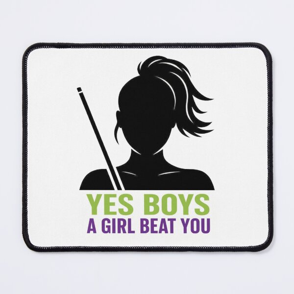 Item preview, women pool player, yes boys designed and sold by Crazyhuskychick.