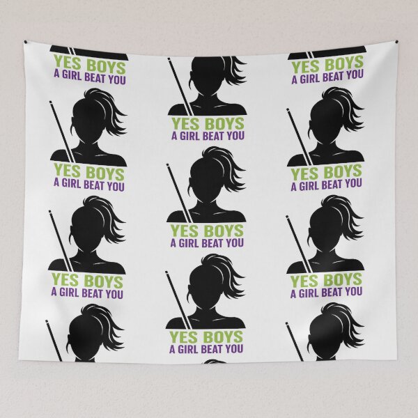 Item preview, women pool player, yes boys designed and sold by Crazyhuskychick.