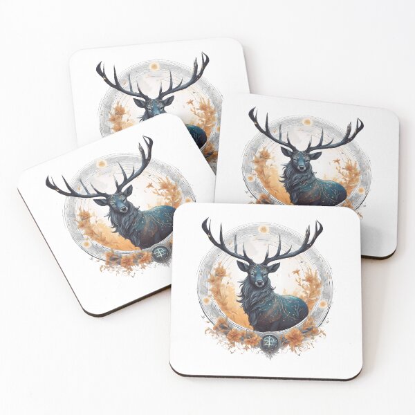 Item preview, Mystical Zodiac Deer – Celestial Stag Fantasy Nature Design designed and sold by MystiqSlav.
