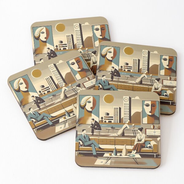 Artikelvorschau, Mid-Century Modern Interior Design Art Lounge entworfen und verkauft von Lee Hiller Designs.