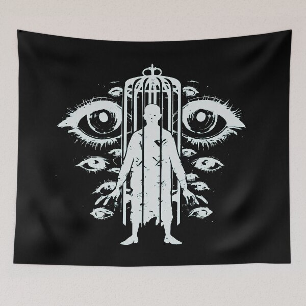 Item preview, Watched in a Cage / Dark Surveillance Horror Art designed and sold by MorbidDreams.