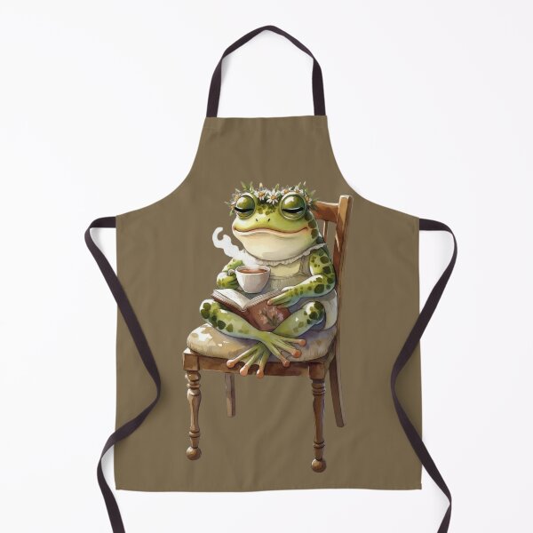 Item preview, Cozy Cottagecore Watercolor Frog Reading Book and Drinking Tea designed and sold by FarmOfCuties.