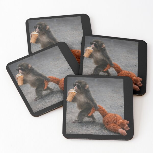 Item preview, Baby Monkey Punch Drinking Iced Coffee designed and sold by DangeRilanman.
