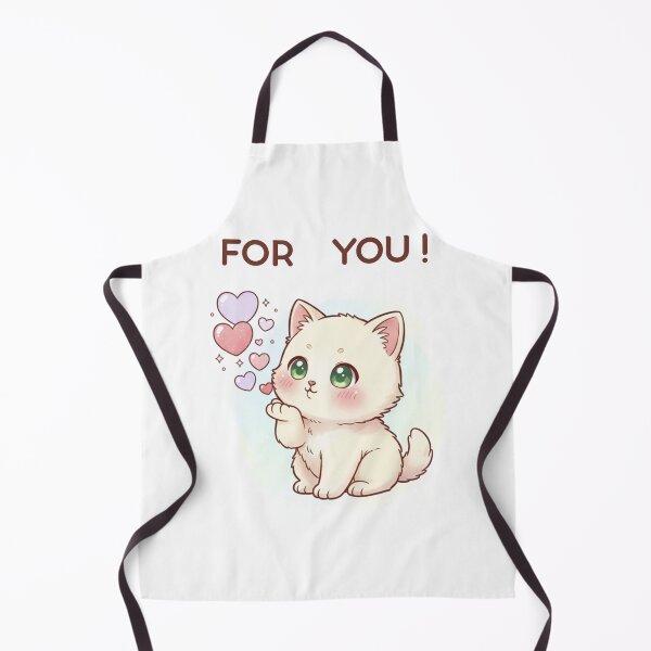 Item preview, Cute White Kitty Saying "FOR YOU!" — Kawaii Gift Illustration designed and sold by HALYNA070824.