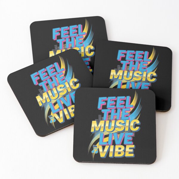 Item preview, Feel the Music Live Vibe Neon Graphic designed and sold by PixelQ.