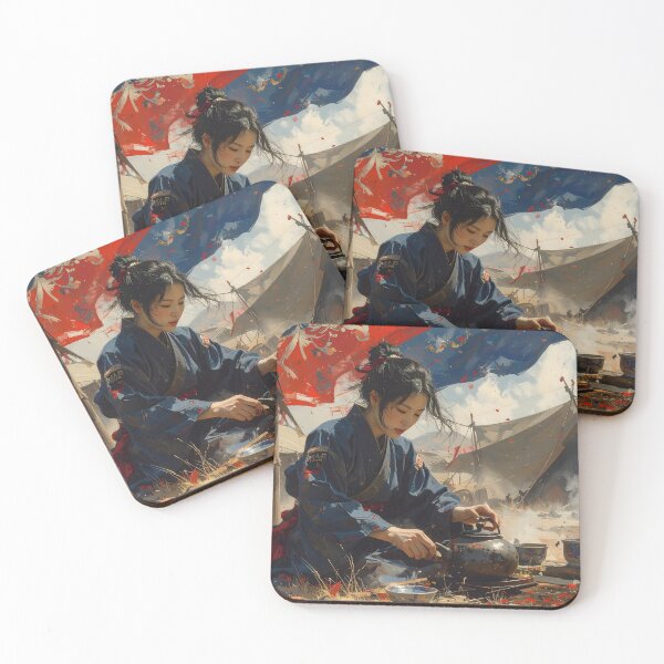 Item preview, Samurai tea ceremony — Zen bushido aesthetic designed and sold by Schoenenwald - Illustrations Uniques et Originales.