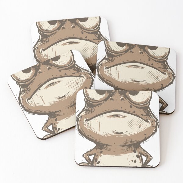 Item preview, A funny yet angry frog creature drawn with rough brush textures. The expressive face creates a strong visual character. designed and sold by Dejbar.