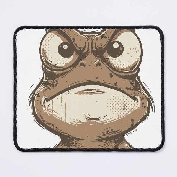 Item preview, A funny yet angry frog creature drawn with rough brush textures. The expressive face creates a strong visual character. designed and sold by Dejbar.