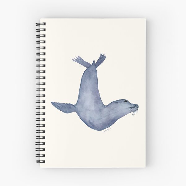 Item preview, Blue Seal Watercolor Painting – Marine Wildlife Ocean Art designed and sold by watercolorbytelma.