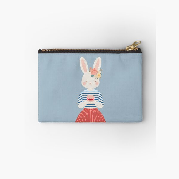 Item preview, Kawaii French Bunny Girl with Macaron Cute Paris Style Illustration designed and sold by BobaBunny76.