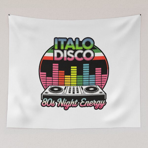 Item preview, Vintage Italo Disco – 80s DJ Nightclub Party Design designed and sold by ArcticFoxStudio.