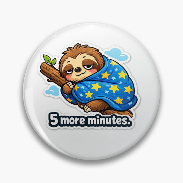 Artikelvorschau, Faultier-Meme-Aufkleber – „Noch 5 Minuten“ entworfen und verkauft von IntroInk.