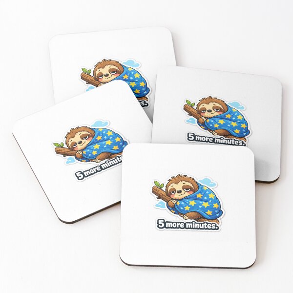 Item preview, Lazy Sloth Meme Sticker – “5 More Minutes” designed and sold by IntroInk.