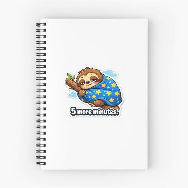 Item preview, Lazy Sloth Meme Sticker – “5 More Minutes” designed and sold by IntroInk.