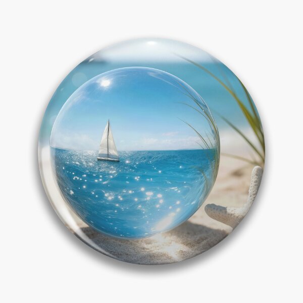 Item preview, Sailboat On Ocean Reflection In a Lens Ball designed and sold by Maria Dryfhout.