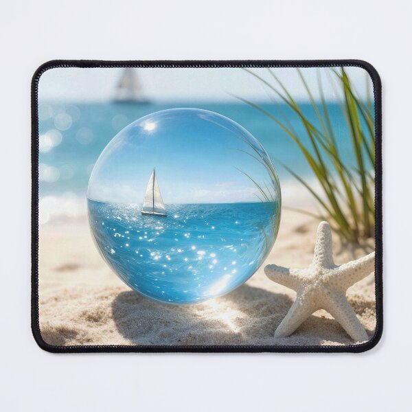 Item preview, Sailboat On Ocean Reflection In a Lens Ball designed and sold by Maria Dryfhout.