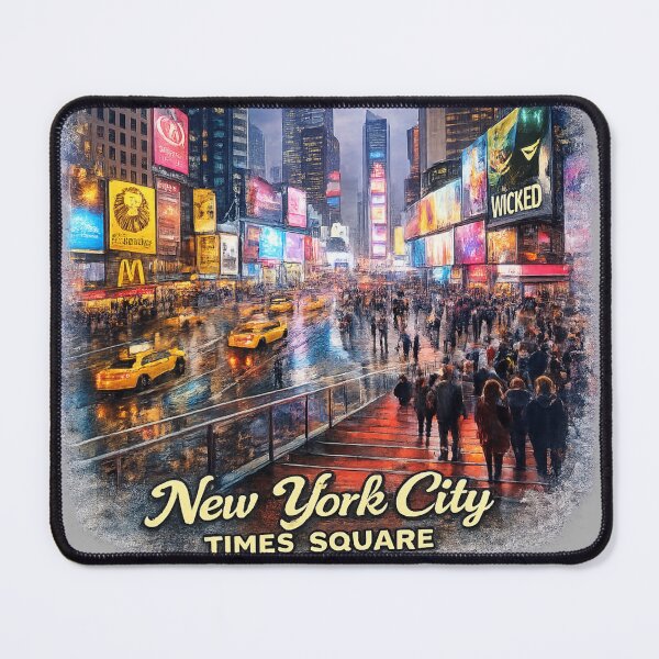 Item preview, New York City Times Square Neon Lights Travel Sticker – NYC Yellow Taxi Night Skyline designed and sold by SamEmbersLiving.