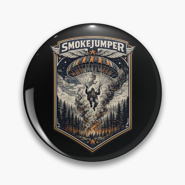 Item preview, Smokejumper Wildland Firefighter Vintage Badge Parachute Into Fire Forest Service Crest Wildfire  designed and sold by The Junto Shop.