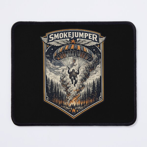 Item preview, Smokejumper Wildland Firefighter Vintage Badge Parachute Into Fire Forest Service Crest Wildfire  designed and sold by The Junto Shop.