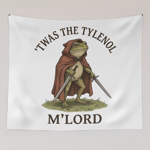 Item preview, Funny Frog Warrior Twas The Tylenol Mlord Fantasy Humor designed and sold by CenaPrincoto.