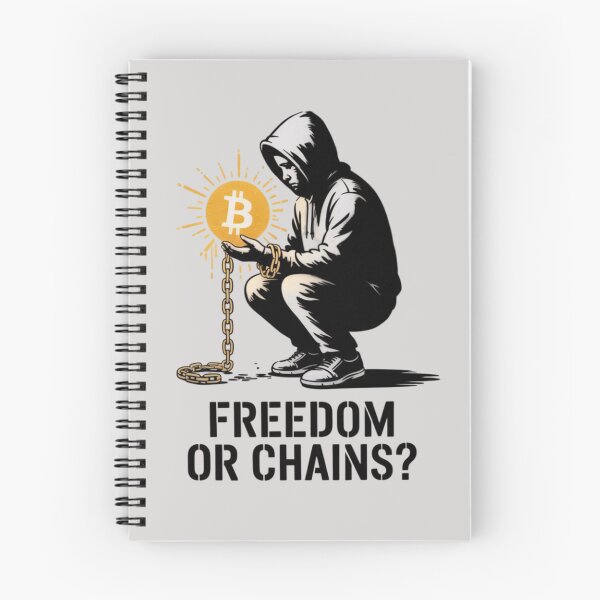 Item preview, Banksy-style Bitcoin - Freedom or chains? designed and sold by 123ks.