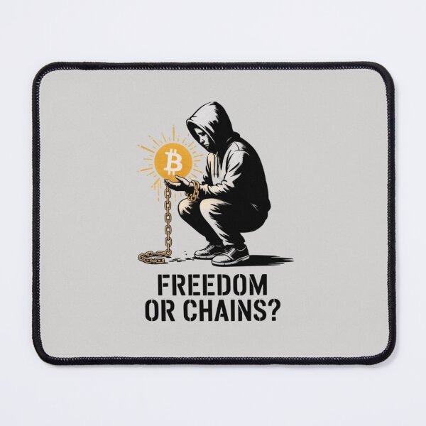 Item preview, Banksy-style Bitcoin - Freedom or chains? designed and sold by 123ks.