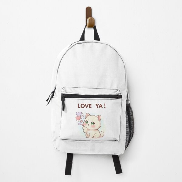 Item preview, "LOVE YA!" — Adorable White Kitten Kawaii Sticker designed and sold by HALYNA070824.