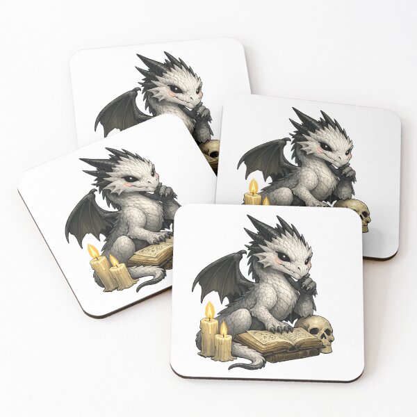 Item preview, Cute Dark Fantasy Dragon Studying Spell Book designed and sold by Hatchling Hollow.