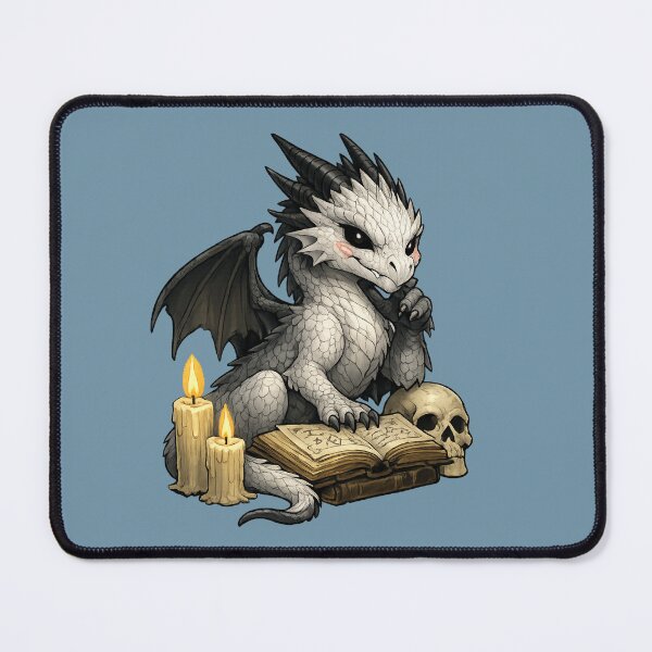 Item preview, Cute Dark Fantasy Dragon Studying Spell Book designed and sold by Hatchling Hollow.