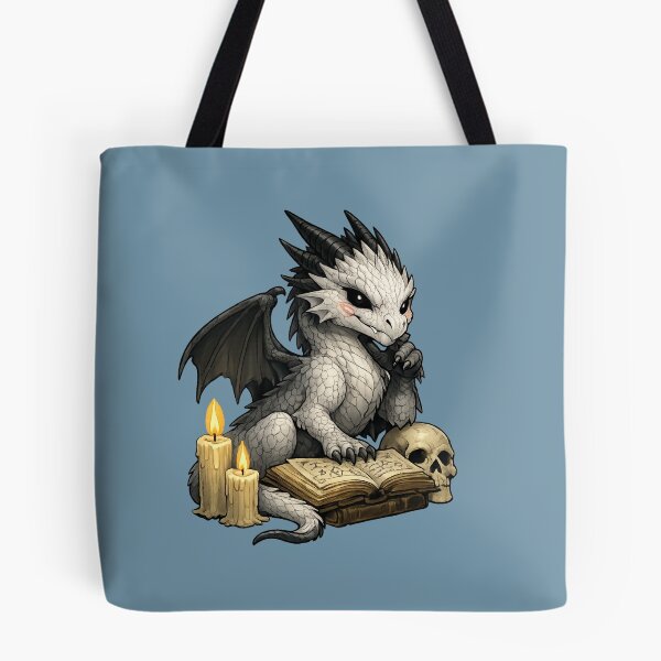 Item preview, Cute Dark Fantasy Dragon Studying Spell Book designed and sold by Hatchling Hollow.