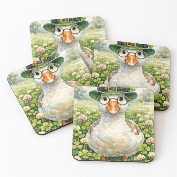 Item preview, St. Patrick's Day Goose In Clover designed and sold by Maria Dryfhout.