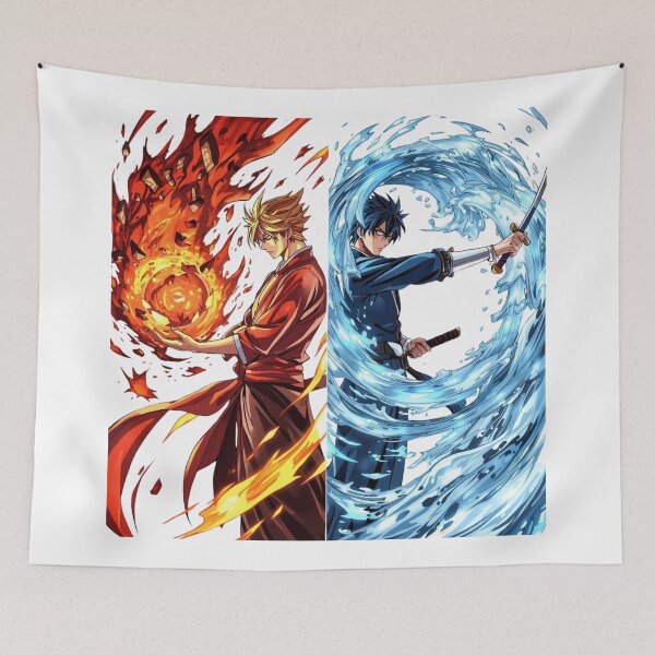 Item preview, Volcanic Fire and Spiral Water Anime Warrior Duel designed and sold by Animepopstudio.