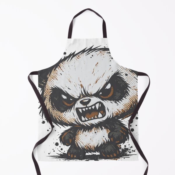 Item preview, A small angry panda creature illustrated in a rough grunge style. The combination of cute shape and aggressive expression creates a memorable graphic. designed and sold by Dejbar.