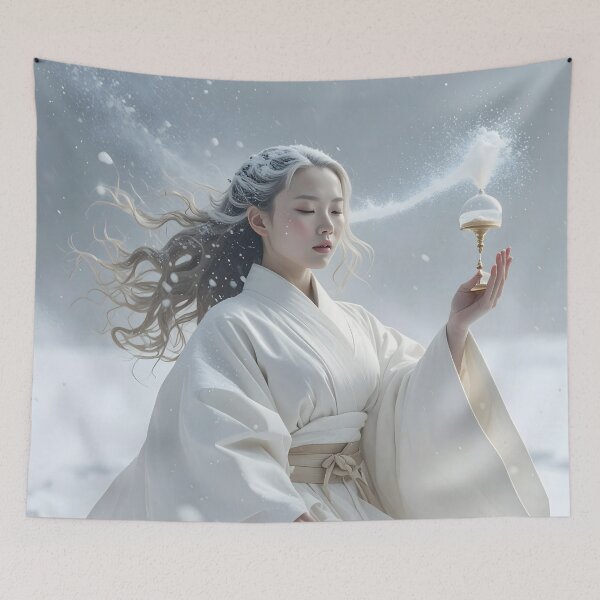 Item preview, Snow Spirit Hourglass — Winter Mystic Priestess designed and sold by Schoenenwald - Illustrations Uniques et Originales.