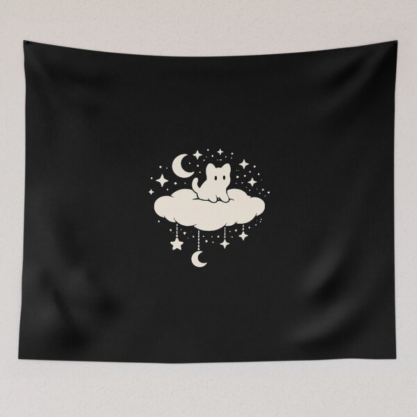 Item preview, Dreamy Cat-Sitting On Cloud With Stars designed and sold by PopStars1993.
