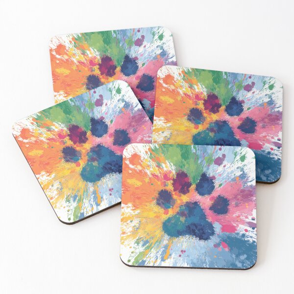 Item preview, Colorful paw print splash designed and sold by anytka.