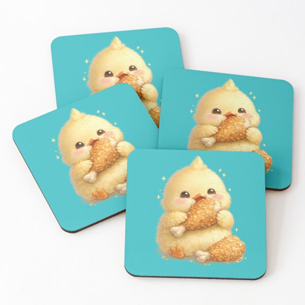 Item preview, Cute Chick With Fried Chicken Sticker designed and sold by jgvisualarts.