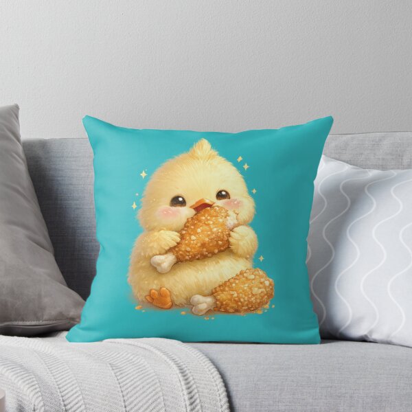 Item preview, Cute Chick With Fried Chicken Sticker designed and sold by jgvisualarts.