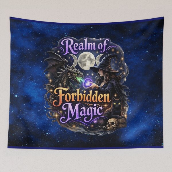 Item preview, Realm of Forbidden Magic – Witch, Dragon & Triple Moon Fantasy  designed and sold by MysticOzzy.
