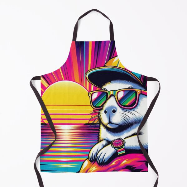 Item preview, Vaporwave Capybara – Neon Sunset Style designed and sold by Dogandesighn.