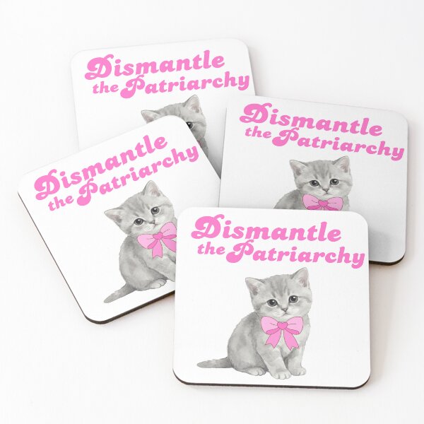Item preview, Dismantle the Patriarchy – Cute Feminist Cat Sticker designed and sold by SadGrrlsClub.