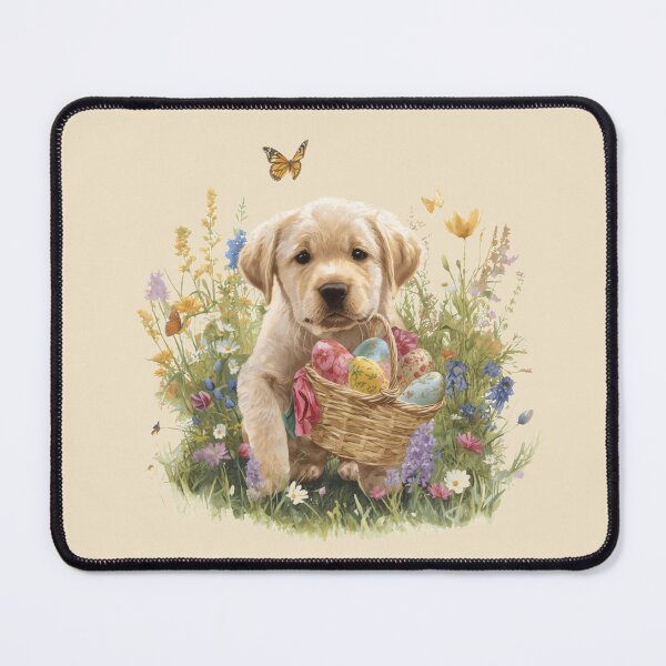 Item preview, Golden Retriever Puppy Easter Basket – Cute Spring Puppy with Easter Eggs designed and sold by Willow & Ink.