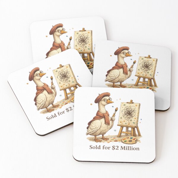 Item preview, Funny Vintage Artist Goose Sticker – Sold for $2 Million – Modern Art Humor, Cute Sarcastic Animal designed and sold by DoodleDashWorld.