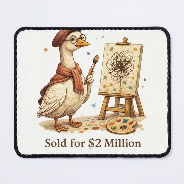 Item preview, Funny Vintage Artist Goose Sticker – Sold for $2 Million – Modern Art Humor, Cute Sarcastic Animal designed and sold by DoodleDashWorld.