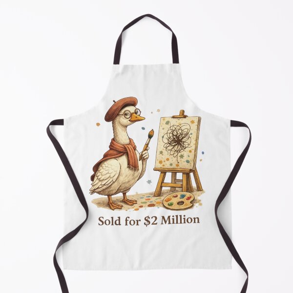 Item preview, Funny Vintage Artist Goose Sticker – Sold for $2 Million – Modern Art Humor, Cute Sarcastic Animal designed and sold by DoodleDashWorld.