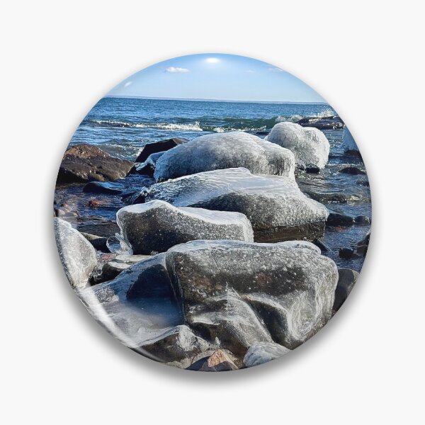 Item preview, Frozen Shoreline: Icy Boulders and Deep Blue Waters designed and sold by Willy1919.
