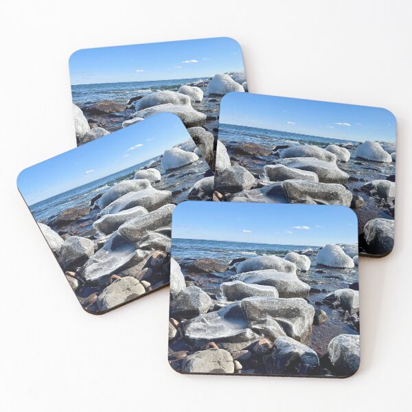 Item preview, Frozen Shoreline: Icy Boulders and Deep Blue Waters designed and sold by Willy1919.