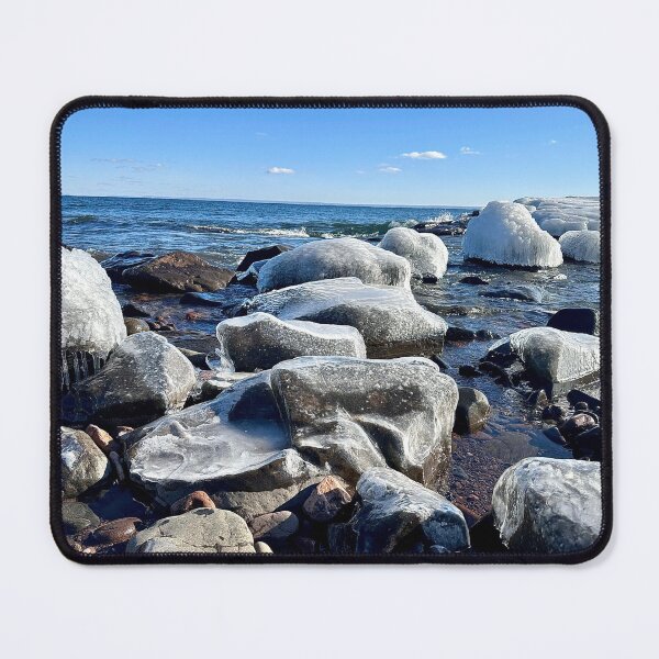 Item preview, Frozen Shoreline: Icy Boulders and Deep Blue Waters designed and sold by Willy1919.